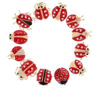 HAKIDZEL 12pcs Alloy Cartoon Insect Brooch Set Featuring Seven-spotted Ladybug Pins and Pin with Fine Workmanship, Clip-on Design, for Celebrations and Ceremonies, Elegant and Chic Clothes