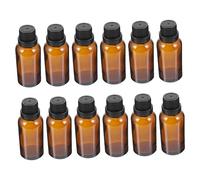 HAKIDZEL 12pcs Glass Essential Oil Bottles with Refillable Empty Containers for Aromatherapy Perfumes and Fragrances Leak Design for Travel and Daily Use