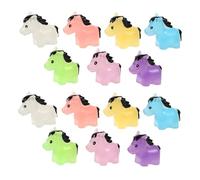 HAKIDZEL 14pcs Mini Resin Horse Statues Glow Dark Colorful Luminous Animal Figurines for Home Office Table Decor Artistic and Playful Horse Sculptures
