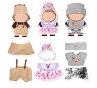 HAKIDZEL 17Cm Doll Clothes Set Including Skirt Hat Headband and Jeans for Dollhouse Miniatures and Creative Dress Up Play