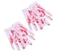 HAKIDZEL 2 Pairs Halloween Bloody Gloves Prop Creepy Tricky Decoration for Haunted House Party Scary Prank Accessory Suitable for Bar Ktv Holiday Scene