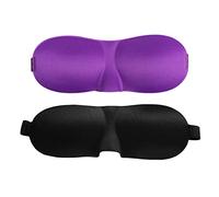 HAKIDZEL 2 Pcs Contoured Eye Masks for Sleep Adjustable Night Blindfolds with Breathable Lightweight Eyeshades for Travel Naps and Work Purple Black