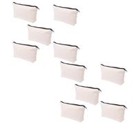 HAKIDZEL 20pcs Beige Canvas Pencil Case with Zipper, Easy to Open and Close, Sturdy Pen Storage Pouch for Travel and DIY, Keeping Things Organised Random Color