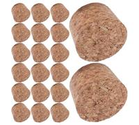 HAKIDZEL 20pcs Reusable Cone-Shaped Cork Wine Bottle Stoppers for Crafting and DIY Projects Leak Proof Universal Fit Cork Plugs for Liquor and Glass Bottles Khaki Tapered Sealers