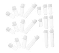 HAKIDZEL 20pcs Small Travel Size Glass Bottles with Lids Leakproof Round Bottom Containers for Essential Oils Serums and Cosmetic Liquids Refillable Toiletry Storage Set for Airplane and Travel Use