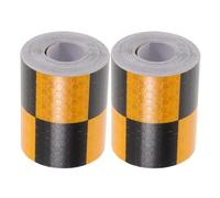 HAKIDZEL 2pcs Checkered Reflective Safety Tape Roll for Car and Truck, Waterproof PVC Material with Self-Adhesive Backing, Weather Resistant and Protective Car Body Sticker for Low Light