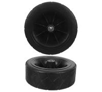 HAKIDZEL 2pcs Foldable Heavy Duty Rubber Camping Cart Wheels with Easy Terrain Navigation, 0.8cm Hole Diameter, Quiet Rolling Replacement Tires for Outdoor Beach Cart and Family Travel
