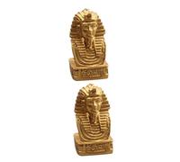 HAKIDZEL 2pcs Golden Resin Egyptian Queen Statues for Home Decor, Realistic Pharaoh Figurines for Fireplace Or Tabletop Decoration