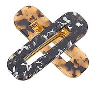 HAKIDZEL 2pcs Hair Clips Stylish Acrylic Duckbill Barrettes for Women Unique Design for Daily Use Special Occasions Suitable for All Hair Types Includes Square Black Leopard Patterns