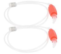 HAKIDZEL 2pcs Manual Wine Siphon Tube with Filter, Professional Homebrew Transfer Hose for Wine Making and Beverage Brewing, Red Food-Grade Siphoning Tool for Fermentation and Bottling