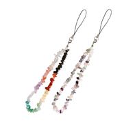 HAKIDZEL 2pcs Multi-function Phone Chain Delicate Phone String Crystal Wrist Anti-lost Lanyard Creative Design Wear-resistant Accessory for Luggage Backpack Bag Purse