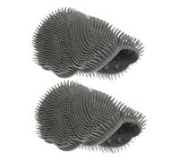 HAKIDZEL 2pcs Multi-functional Back Scrubber Mat Grey Exfoliating Shower Foot Cleaner Non- Design for Relaxing Bath and Comprehensive Body Care