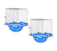 HAKIDZEL 2pcs Portable Blue Bird Nesting Boxes for Parrot and Pigeon, Well Ventilated Iron Wire and Plastic Hatching Nest Suitable for Hanging in Birdcages