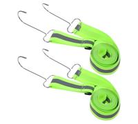HAKIDZEL 2pcs Reflective Tape Stripes for Car and Clothing Adjustable Elasticity, High Visibility Safety Webbing in Light Green Nylon for Travel Parking and Daily Use Protection