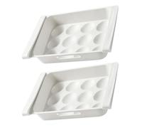 HAKIDZEL 2pcs Refrigerator Egg Storage Boxes with 12-grids Large Capacity Plastic Containers, Space Saving Design to Prevent Eggs from Being Crushed, for Kitchen Fridge Organisation