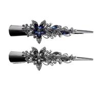 HAKIDZEL 2pcs Retro Horn Clip Vintage Rhinestone Metal Duckbill Hair Clips Alligator Hair Barrettes for Women Girls Crystal Teeth Hairpins for Accessories