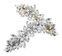 HAKIDZEL 2pcs Rhinestone Hair Clips for Barrette Hair Accessories, Alloy Metal Hairpins with Spring Clip, Comfortable and Easy to Wear, Luxurious and Shiny Design for Dating and Honeymoon