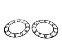 HAKIDZEL 2pcs Round Wall Clock Decals with Arabic Numerals, Self-Adhesive Black Acrylic Stickers, Modern Circular Design for Home and Hotel Decor