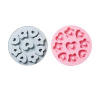 HAKIDZEL 2pcs Silicone Heart and Star Baking Moulds for Home and Professional Cake Baking Creative Blue Fondant Cake Mold Set Practical and Sturdy