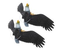 HAKIDZEL 2pcs Simulated Eagle Statues for Garden Hanging Decorations, Pvc Plastic Animal Figurines with Creative Chic Design, Large Shape for Outdoor Lawn Bird Protection
