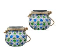 HAKIDZEL 2pcs Solar Glass Light Outdoor Hanging Lanterns with Waterproof and Corrosion Resistance Features, Simple Beautiful Design for Garden Decoration