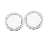 HAKIDZEL 2pcs Speaker Grill Covers Iron Mesh Protector for Car Audio Systems Dirt Impact Guard Stylish Silver Ring with White Mesh Design
