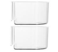 HAKIDZEL 2PCS Thickened Transparent Bird Cage Food Box Durable Feeding Trough Semi Bird Feeder Bowl for