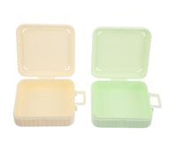 HAKIDZEL 2pcs Travel-friendly Powder Puff Holder Large Square Makeup Sponge Case Storage Box for Loose Powder for Home Go