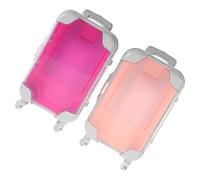 HAKIDZEL 2pcs Travel Makeup Carrying Case for False Eyelashes and Beauty Instruments, Abs Material, Easy to Carry Mini Suitcase with Fashionable Appearance, for Professional Dressers