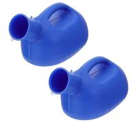 HAKIDZEL 2pcs Urinal Pot Spittoon with Cover Large Capacity 2000ml Plastic Portable Labor-Saving Blue for Elderly Men Home Use