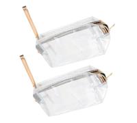 HAKIDZEL 2pcs Waterproof Glitter Toiletry Bags with Handle, PVC Cosmetic Pouches, Splash-Proof and Large Capacity Design for Travel and Outdoor Use