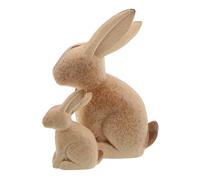 HAKIDZEL 2pcs Wooden Bunny Figurine: Easter Unfinished Rabbit Statue - Carved Rustic Bunny Unfinished DIY Craft Painting Decoration for Farmhouse