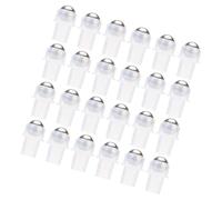 HAKIDZEL 30pcs Essential Oil Roller Bottles Replacement Accessories with 16-tooth Steel Roller Balls and Plastic Inserts, Small Lightweight Refillable Bottles for Travel and Office Use