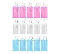 HAKIDZEL 30pcs Reusable Key Tags with Strong Split Ring Plastic Key Labels and Dog Collars Colourful Classification Tags for Organising and Identification