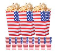 HAKIDZEL 36 Pcs Usa Patriotic Party Favor Popcorn Boxes with Vibrant American Flag Design, Lightweight Paper Snack Containers for Independence Day and Large-scale Events