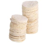 HAKIDZEL 36pcs Loofah Exfoliating Body Scrubber Pads Lanyard and Elastic Band Gentle and Supple Bath Sponge Pads for Suitable for Daily Facial and Body Cleansing