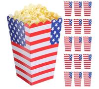 HAKIDZEL 36pcs Popcorn Boxes Disposable Patriotic American Flag Independence Day Party Decorations Popcorn Treat Boxes for Movie Night Snack