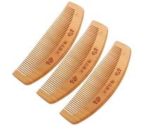 HAKIDZEL 3pcs Anti-static Wooden Comb Set Dense Toothed Massage Hair Detangling Combs for Women Portable Scalp Care Hair Styling Tool