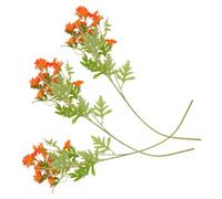 HAKIDZEL 3pcs Artificial Chamomile Bunches Vivid Chamomile Shape Design, Realistic Silk Flower Décor for Sacrificing and Decorating The Bedroom, Orange Colour