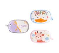 HAKIDZEL 3pcs Body Scrub Sponge Set for Bath with Cartoon Shape, Cotton and Sponge Material, Providing Gentle Exfoliation and Massage and Newborns