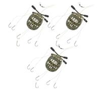 HAKIDZEL 3pcs Carp Fishing Feeder Rig Kit with Secure Bait Containment and Stable Hooked Design, Made of Abs and High Carbon Steel for Outdoor Lake Fishing Anglers