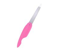 HAKIDZEL 3pcs Folding Stainless Steel Nail Files for Smooth and Shiny Nails Portable Buffers for Manicure Suitable for Travel and Daily Use Pink