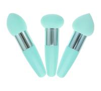 HAKIDZEL 3pcs Green Makeup Sponge Brush Set for Makeup Application Soft Pp and Latex Material That Do Not Hurt Skin Or Eyes