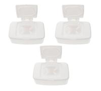 HAKIDZEL 3pcs Portable Wipes Dispenser Box with Lid White Pp Material Refillable Wipes Container No Strange Smell for Diaper Bag and Stroller Storage