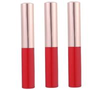 HAKIDZEL 3pcs Silicone Lip Applicator Brush Lid Red Handle Portable Lip Gloss Concealer Wand Women Makeup Tools for Precise Lipstick and Balm Application
