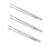 HAKIDZEL 3pcs Stainless Steel Stamp Tweezers Non-Slip Concave Handle Lightweight Precision Grip for Collecting Stamps Beads and Delicate Objects