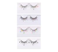 HAKIDZEL 4 Pairs Glitter Sequins False Eyelashes for Women Comfortable to Wear Imitation Material Long False Lashes Add Length for Daily Life and Date