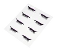 HAKIDZEL 4 Pairs Self Adhesive Eyeliner Stickers with Reusable Plastic Eyelash Strips in Purple for Daily Makeup and Daily Life Use