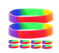 HAKIDZEL 42pcs Rainbow Silicone Wristbands Pride Bracelets for Events Party Supplies Pride Day Celebrations