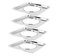 HAKIDZEL 4pcs 19cm Square Gas Stove Drip Pans Oil Spill Catcher Burner Cover Plates Removable Gas Range Accessories for Kitchen Cookers